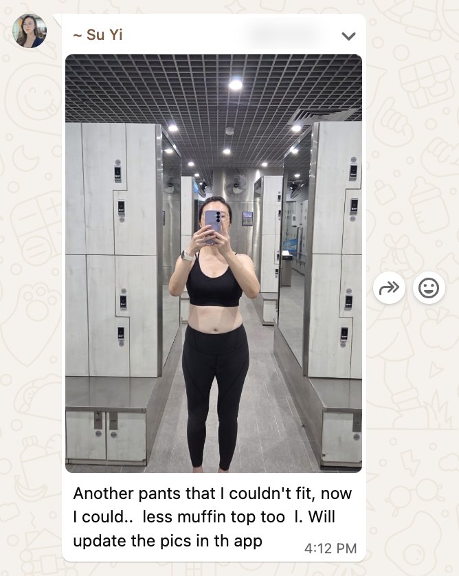 A client messaging Riz about clothes fitting again